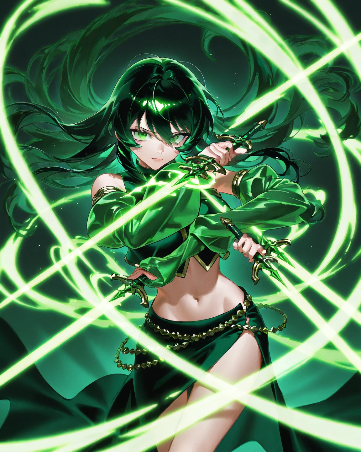 ((1 mulher Frankenstein, pele verde e cinza)),((Blusa rasgada, Roupas rasgadas))),((huge breasts, seios nus, buceta nua, buceta muito peluda)),((Cabelos castanhos e pretos, duas cores)),((1 olho cinza, 1 olho roxo, Hopeless face)),((Standing, Em uma floresta assombrada, at night)),((1 arm behind the back)),