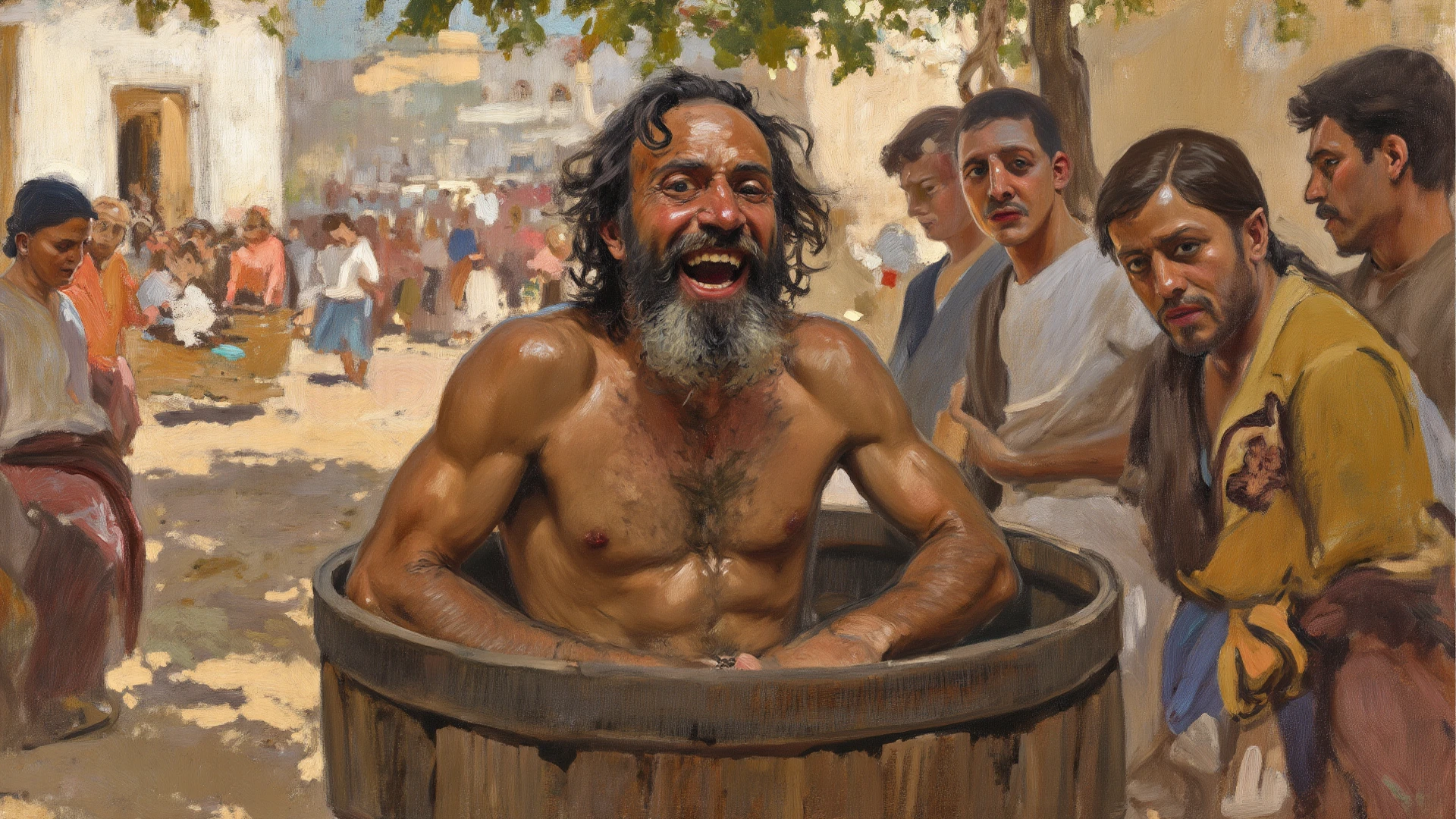 ((best quality)), ((masterpiece)), (detailed), a hairy man, he is poor, he is starving, he is skinny, he is thin, he is naked, he is masturbating, he is playing with his dick, (((lots of cum splashing everywhere))), he is in a dirty alley
