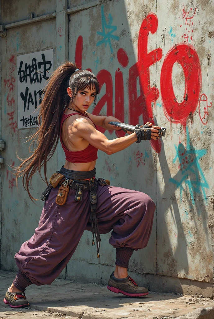 (((mulher))), (((melhor qualidade))), (((obra prima))), (((adulto))), ((( Vision from the waist up ))), Uma mulher gladiadora loira, of 30 years with athletic body, arabic , capuz, (((sozinho))), (((1girl))) , Gladiadores do Brooklyn, quase nua no estilo selvagem urbano de Simon Bisley para a capa da revista Heavy Metal, cabelos moicanos, pose sensual, tiny leather panties, , Minimum clothing, black and red arabesque pattern, armadura, cheio de pontas e estrelas, (((da cintura pra cima))), mohawk hair with small braids, explosion of colors, Wowdk