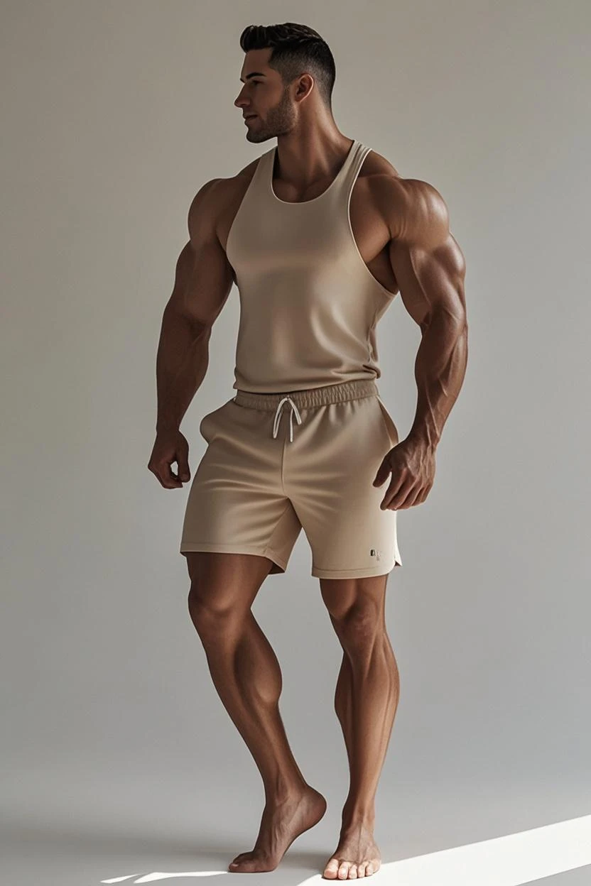 ((full body)),
In leng jun and norman rockwell art style, hd, 8k resolution, fullbody, 16k resolution, hd,
blach and white vintage photorealistic image
front view
A young man, latino, perfect detailed feet, cinnmon skin, thin face, straight nose, thin lips, square chin, large black eyes, short black, wavy hair, in roberto ferri style, aesthetic slim athletic body, very tall, latino, realistic skin, gorgeous, realistic detailed tonned muscles, barefoot, perfect anatomy, muscled fitness body, 195cm tall, realistic skin, skinny realistic detailed muscles,
he is standing on a gold and blue pedestal wearing small green tong, man standing , barefoot, perfect detailed feet, relaxed body lenguaje, relaxed face expresion.
1 naked vintage bodybuilder man standing in a negative space ,relaxed body lenguaje, relaxed face expresion.
background blue, green and white colors, the floor is paved with multi-coloured stones
fullbody,
hyper detailed scene,