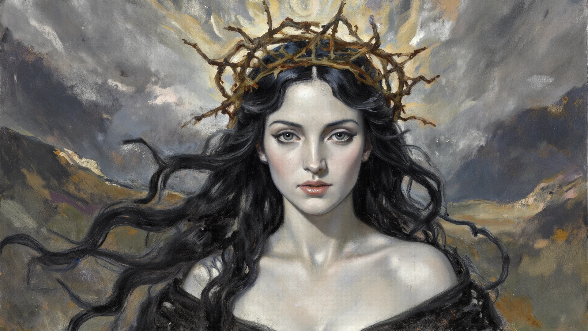 James Gurney, Surrealist art , dream-like, mysterious, Provocative, symbolic, Complex, detailed,, (Gothic but very beautiful:1.4), (masterpiece, Highest quality:1.4) , Nicola Samori Style, Goddess of Eros、Naked, I'm as beautiful as a siren