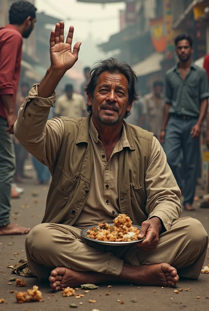 Former US President Donald Trump eats in an Indian slum  