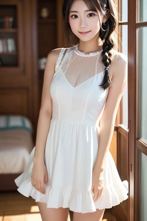 ((64k,super highest quality,Ultra-high resolution,masterpiece,Realistic,Realistic,Very detailed)),Young, adorable, cute and beautiful 16 year old〜20 year old girl,((Seamless Ultra-thin All-through Pantyhose,Ultra-thin seamless pantyhose, sexy, all-through, beautiful legs, tights, stockings, sheer, pantyhose, ladies)),Full body photo,Full body angle,Esbian all over,Baby Face,single eyelid,Long legs,Thin legs,Thin thighs,Beautiful hands and feet,chest,Cute smile,Adorable smile,nice smile,Rose garden in the background,Long Straight Hair,Iris,Black Hair,A cute and beautiful Japanese girl who still retains her youthful charm,With a young body,Slim waist,((超セクシーCamisole dress,超ミニCamisole dress,Camisole dress,セクシーCamisole dress)),With a young face