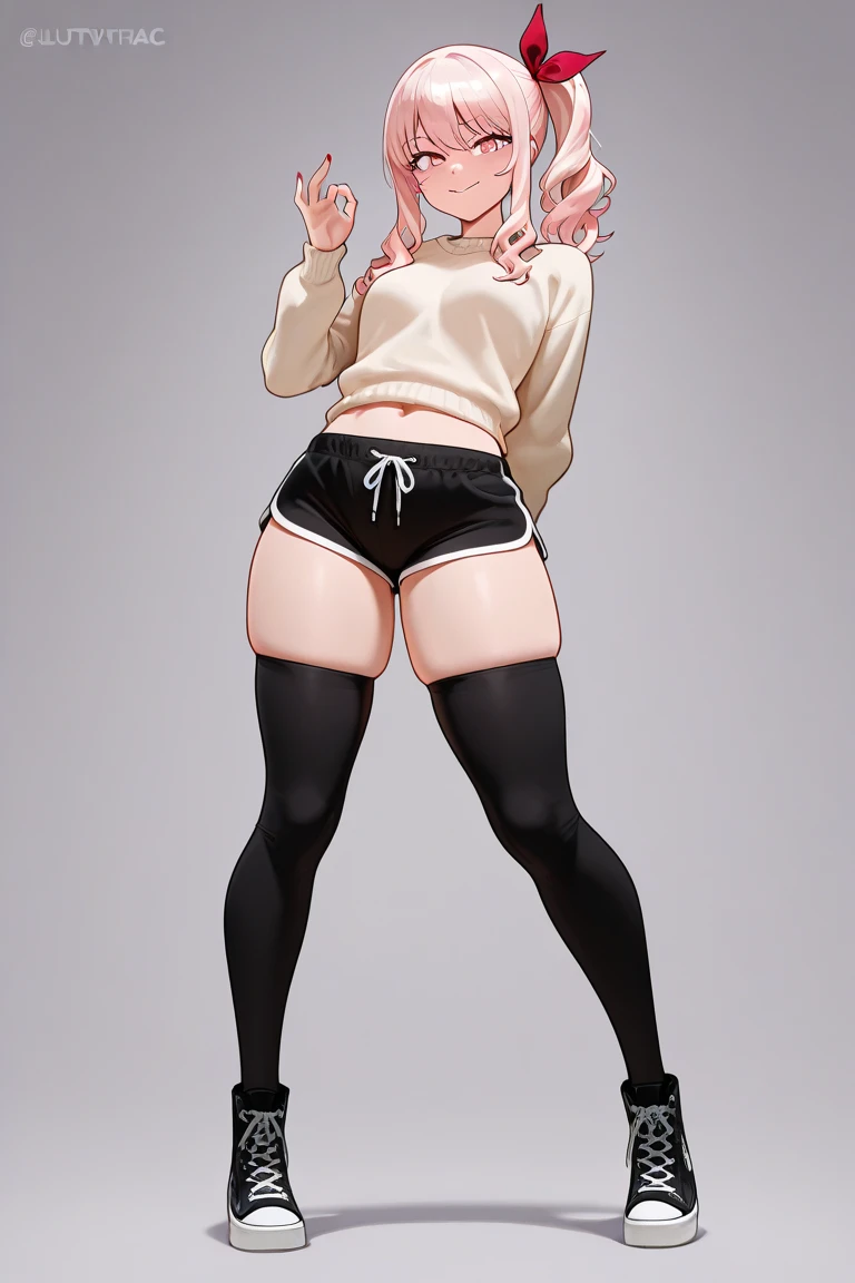 One girl, twintail, short t-shirt, underwear, , big ass, perfect breast, slim, cute, sexy, very detailed, exquisite lighting and composition, , 8k, sharp, highly detailed, high resolution, back