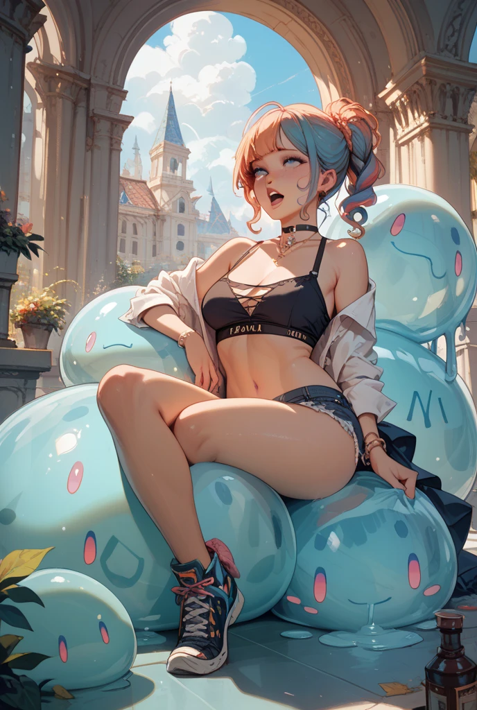 ((8K Ultra Clear)),((best qualityer)),((tmasterpiece:1.2)),((Anatomical-grade anatomy of the human body)),((a 16 year old girl)),((cute big breasts,kawaii)),((Pink Lips)),((wide blue eyes)),((with short black hair)),((D-cuplack transparent Japanese school swimsuit)),((Pubic hair shows through)),((Can see the device)),((Hairy device)),((Pubic hair shows through肚脐)),((Liquid comes out of the device)),((Loafer shoes)),((sleek legs)),((Smooth arms)),((half squatting)),((double)),((Exposed flesh))