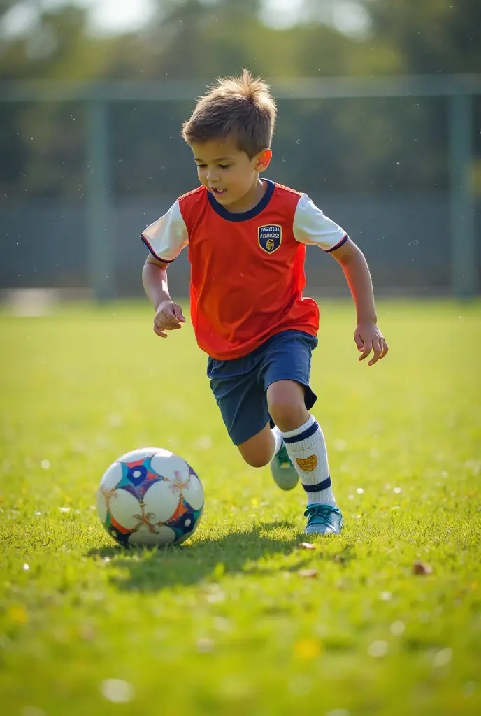 Give me image boy playing football 