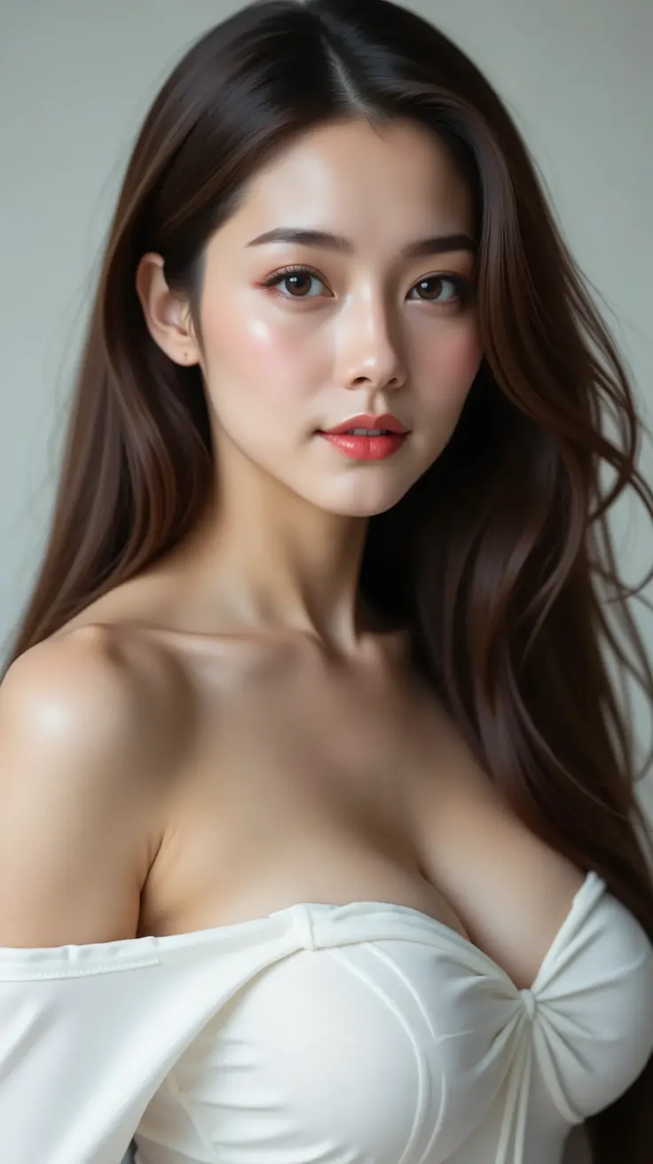 ((top quality, 8k, masterpiece: 1.3)), beauty, 1 girl, beautiful: 1.3, slender abs: 1.1, dark brown hair, (kneeling on the floor, legs open: 1.2), ultra detailed face, highly detailed lips, detailed eyes, double eyelids