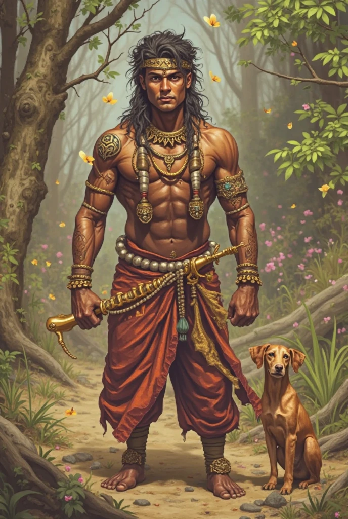 Appearance of an Aztec Man with the spirit of Xoloitzcuintle 

