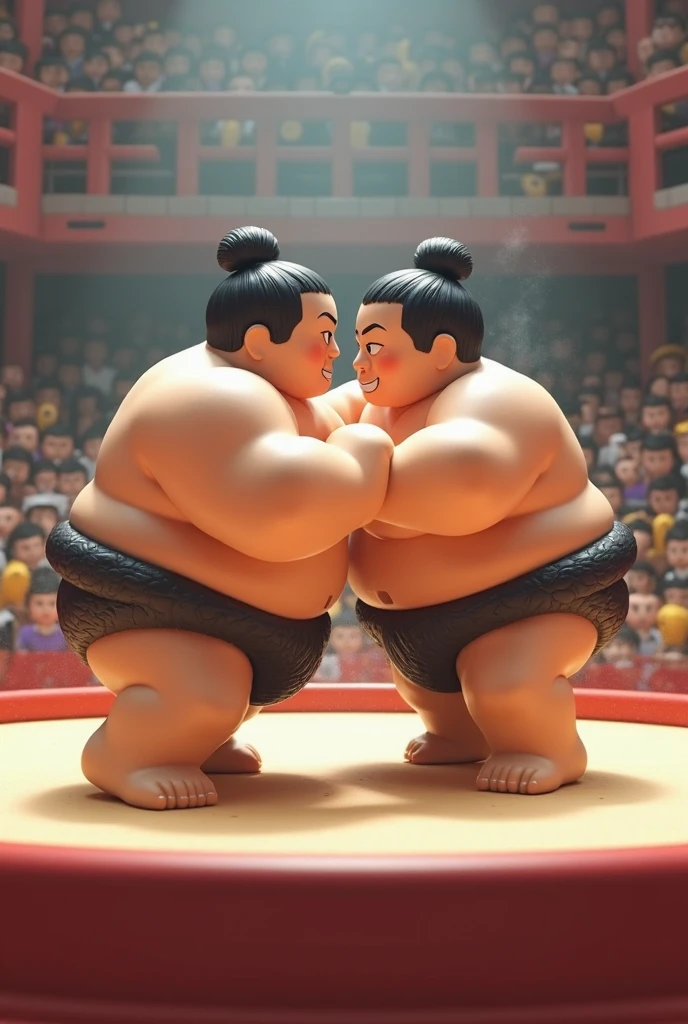 Sumo wrestlers in suits