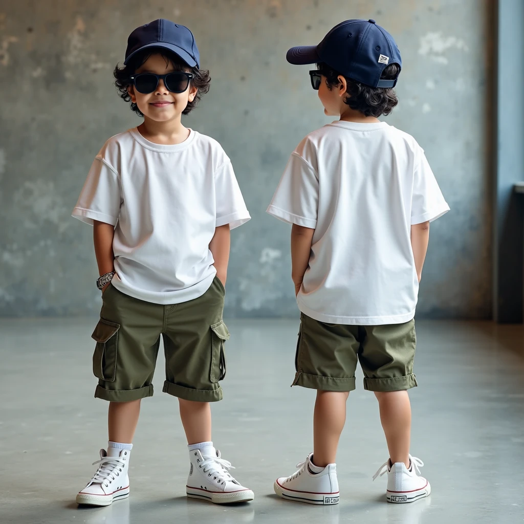 Little boy black element dark style