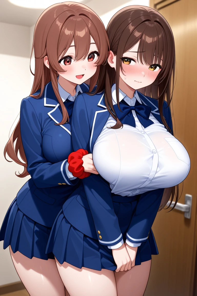 Medic, Brown Hair, Cleavage, wide hips, thick thighs, Bursting breasts, areola, nipple,