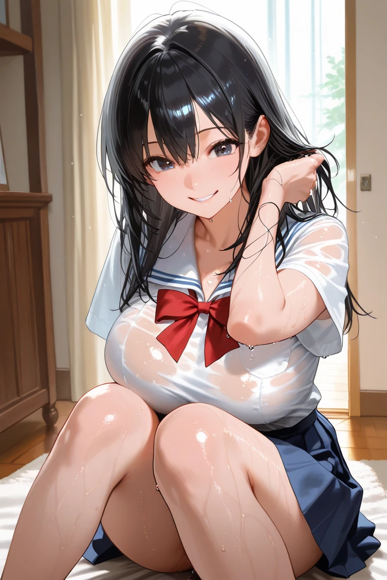 1girl, solo, nsfw,, (wearing nothing: 1.5), large breasts., empty eyes , shizu murasame, long hair, blue eyes, black hair, sidelocks, hime cut, bangs, blunt bangs,, nipple, big breasts, Abandoned amusement park、 file, crying ,flooding, abandoned hospital, heavy snowfall, frozen, whole body, Peeing, lactation, projectile lactation, , Sweating profusely, Love juice, Wet Woman, female ,