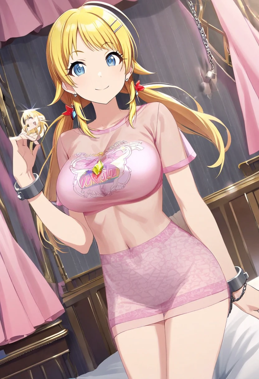 cleavage, golden bangles