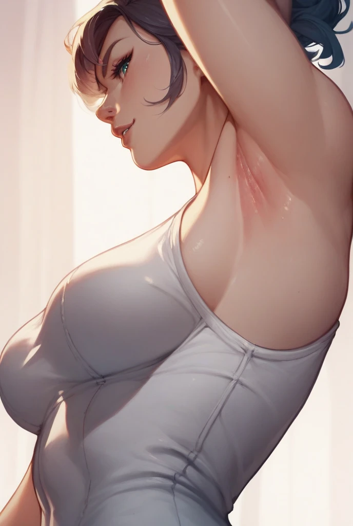 H1N4T4, ((((highest quality)))), (((Ultra-precision CG 16K))), (((masterpiece))), (((Very detailed))), (((Extremely detailed))), (((Black outline:1.3, Written boundary depth:1.3 , Written soft outline))), Maximum clarity and sharpness,Multilayer Texture, Surface Shading, Cinematic lighting, Beautiful details sparkle ,Perfect Proportions, Limited to three woman, BREAK accurate, Anatomically correct, Highly detailed face and skin texture, drawn in detail, Highly detailed facial and skin texture, Detailed eyes, beautiful hair, Beautiful Japanese Idol face, Beautiful and beautiful eyes, Beautiful body, Beautiful breasts, Beautiful thighs, Beautiful legs, Beautiful fingers, (Beautiful views) , skinny body, ((Beautiful Skin)), ((Skin Texture)) BREAK breast enlarged, medium Breasts, rocket breasts, (perky breasts), (covered nipples), slender waist, ( narrow eyes, blush, determined expression, hot, sweaty , Heavy breathing,) , (streaked hair, hair intakes, colored inner hair, ) BREAK (((wearing oversized character printed sexy tank top, wearing outfit in casual way, wearing pleats mini-skirt, breasts is covered by outfit))) , wearing earrings, BREAK ( stick breast out),(((looking at viewer, super detailed background , ))), BREAK (((portrait, close-up face, bust-up shot, looking at viewer, \(face waiting for kiss\):1.3))), BREAK (sitting, a girl Applying Lipstick In front of vanity table Mirror:1.3, natural make),