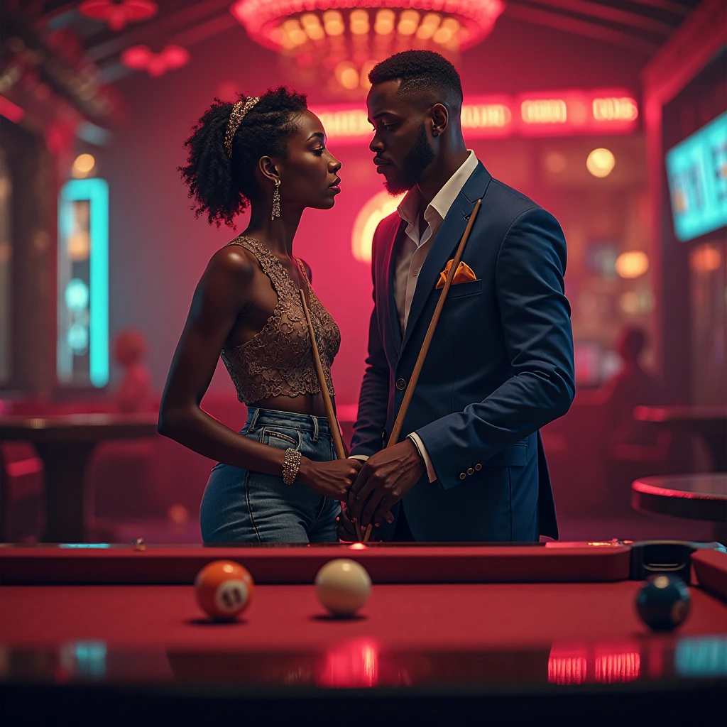 slender white skin woman playing cards with 3 black men at home, bare shoulders, sitting at a large table, nighttime, drinking. high quality, highly detailed, 8k photography, photo realistic, soft natural volumetric cinematic light, flirt,