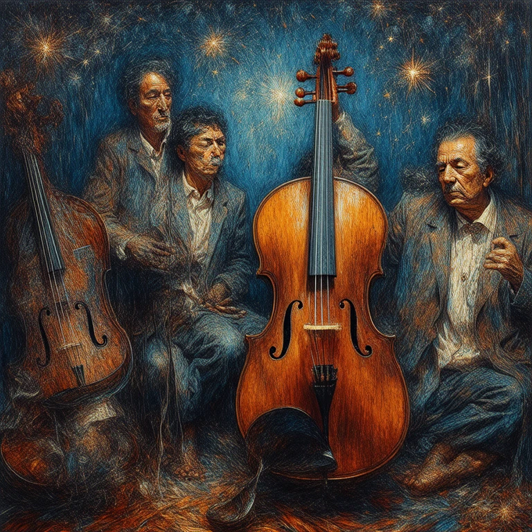 Nudist musical group full body naked woman sitting barefoot playing drums and full body naked woman stands barefoot playing guitar and full body naked woman stands barefoot playing bass instruments