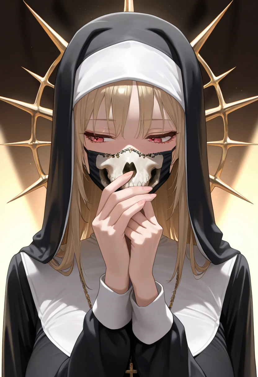 a drawing of a woman with a hood and a lot of skulls, saint skeleton queen, holy cyborg necromancer girl, anime skull portrait woman, portrait of a holy necromancer, female occultist, yoko taro, goddess of death, beautiful necromancer girl, portrait of a female necromancer, digital art from danganronpa