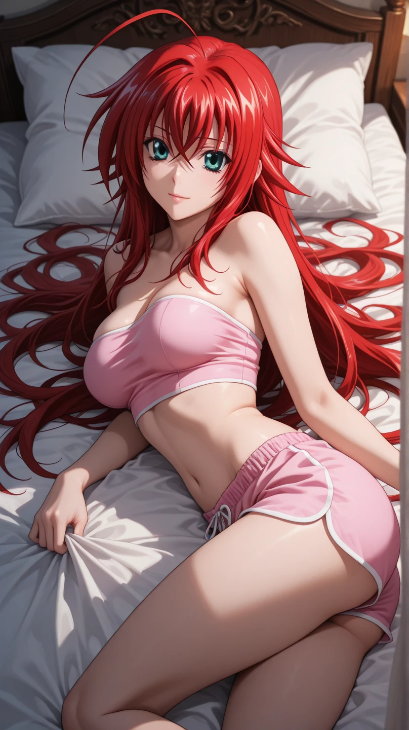 Ariel from Disney with very long red hair posing sexy in bra and panties, room ago, cintura pequena, corpo magro, pernas longas