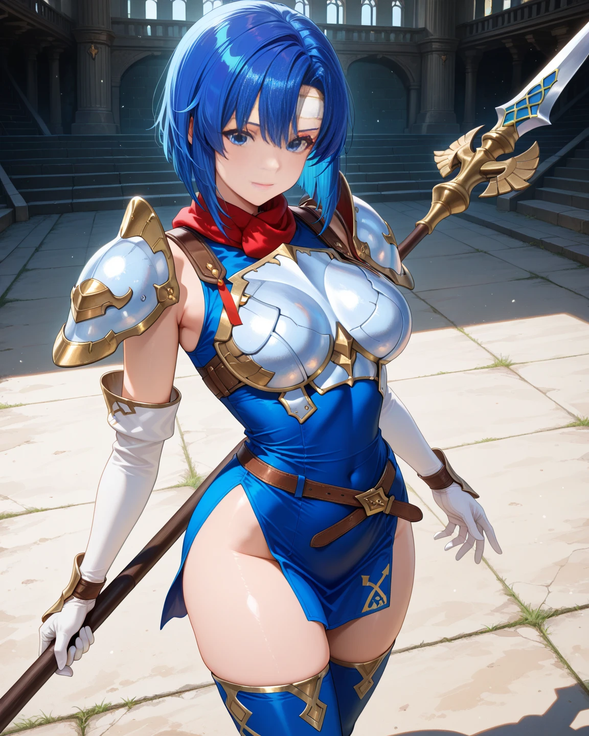 full body,masterpiece, high details, high quality, best quality, anatomically correct, masterpiece, textured skin, super detail,ultra-detailed, best quality, extremely detailed, 8k, high res, realistic, 1girl, ,BREAK,beautiful girl, (half closed eyes),(narrowed eyes:1.2),(open mouth), (blush:1.2),BREAK,(armor,navel exposed:1.8),blue beautiful eyes, (blue medium bob hair,asymmetrical parted bangs:1.6),BREAK,(voluptuous bust:1.5),(Gaunt , thin waist:1.3),BREAK,(pillory:1.5),(captive:1.4),(white background:1.5),BREAK,ultra detailed,realistic, photo-realistic, beautiful natural lighting, beautiful intricate composition,