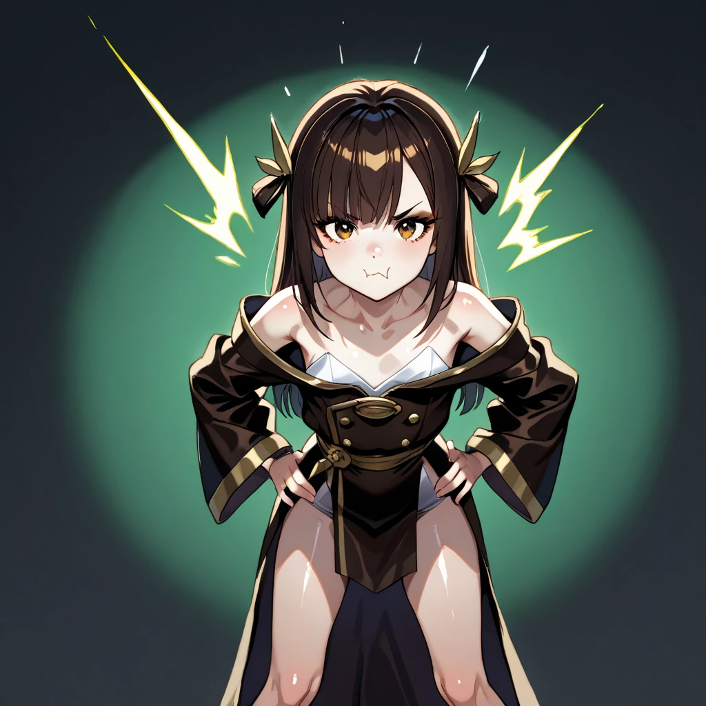 ((((Obra maestra, La mejor calidad, ultrahigh resolution)))), 1girl, kneeling,), ((long pure brown hair, hair over eye)), long hair cut, shiny skin, ((red eyes)), glowing_eyes, neon eyes, (ultra detailed eyes:0.7, beautiful and detailed face, detailed eyes:0.9), smirk, facing viewer, ((vibrant background, dark lighting, summer, sunlight)), large chested, looking at viewer, ((half closed eyes)), ((perfect hands)), (((head:1, arms, hips in view, elbows, in view))), ((hands behind back)), empty eyes, beautiful lighting, ((outside, outdoors)), defined subject, head tilt, (((gritty)), ((creepy)), ((cool)), ((beautiful)), (((SFW))), hair ornament, petals in the air, moon in the sky, city, mature woman, adult woman, sfw, pink and white dress, night dress, she is a princess, large chest, big ,