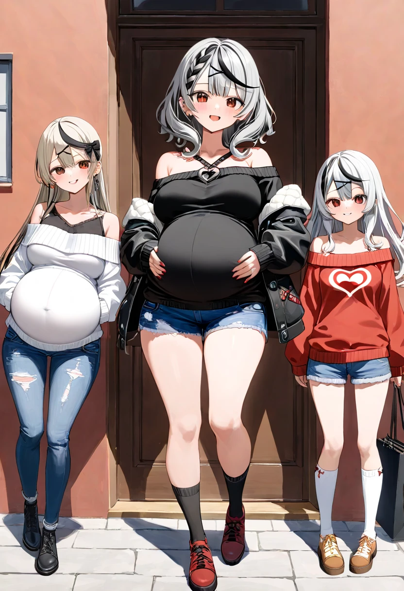 1 girl, underwear, white hair, thigh, white_underwear,， long_hair, breast,  white pajamas，unbuttoned pajamas，open income，navel，bare belly，eyes closed，eyes closed， exist_Back, In the bedroom, hindquarters, Bangs, split, blush,Lying on exist&#39;s bed，white，，white，Full body female love，arms open
