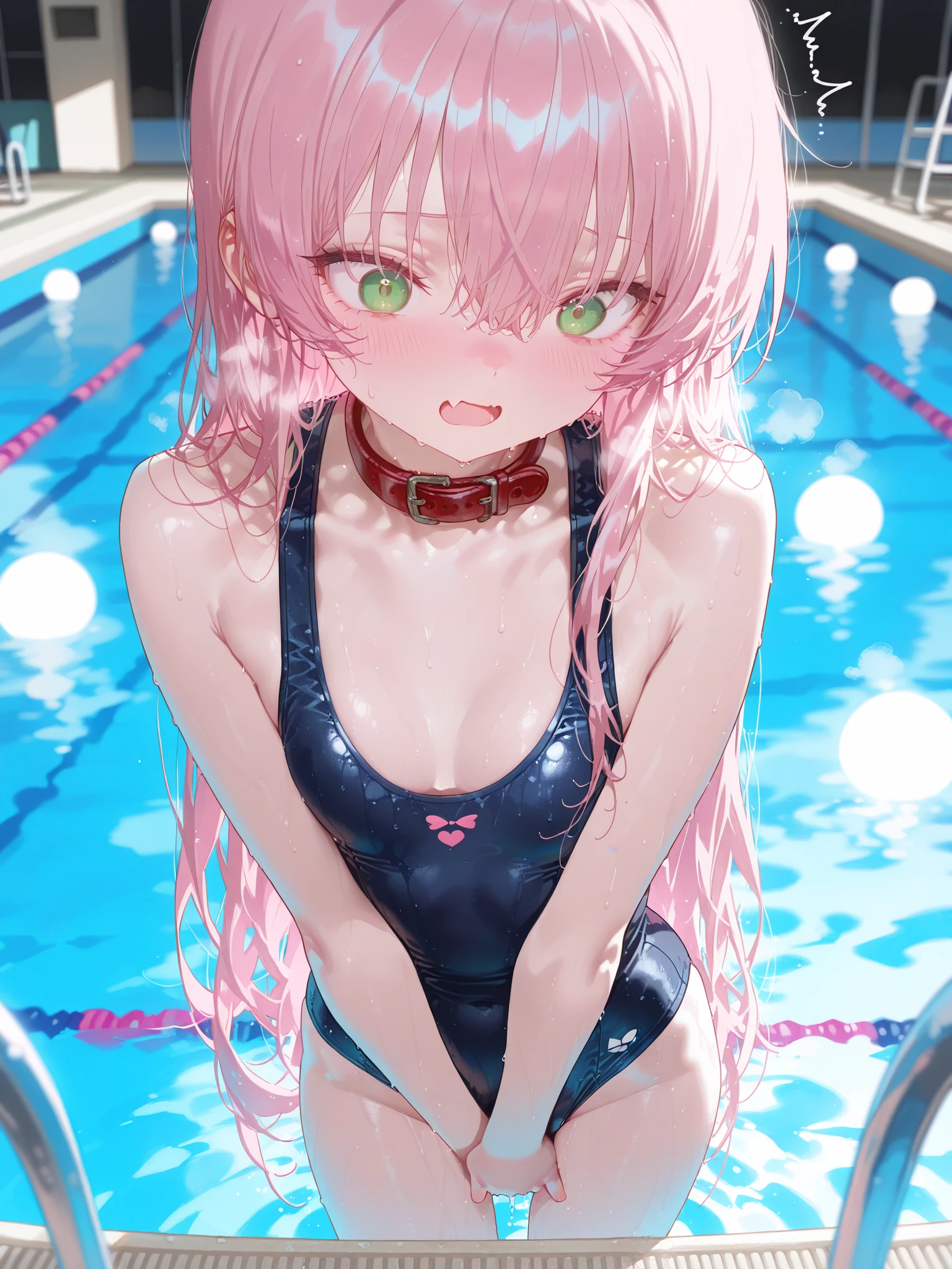 NSFW,pieces fly,masterpiece,highest quality,Super detailed,High resolution,8K portrait,unity,8k wallpaper high definition CG,shiny skin,(10 years old:1.3),(change:1.3),(1 girl),beautiful clear eyes,very detailed explanation,delicate face,nice lips,slender body,thin waist,thin legs,(school poolside:1.5),cute type,perfect face,seriously,(blush:1.5),(pink hair twintails:1.3),((flat chest:1.3)),(navy blue school swimsuit:1.3),((Orgasm in the vagina:1.3)),(spread your legs:1.5),(pussy:1.5)