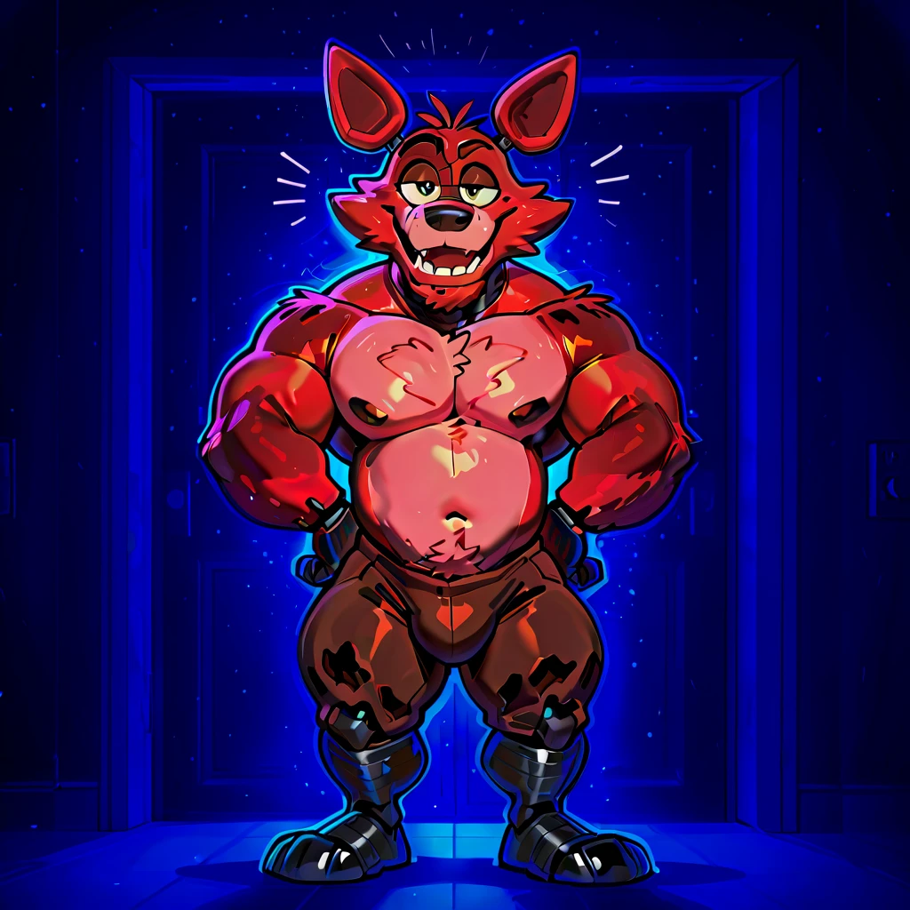 cinematic lighting, detailed background, depth of field, solo, male, belly, overweight male, obese, fat, weight gain, ((seductive)), (perfect anatomy), foxy, (best quality, ultra detailed, sharp:1.3), masterpiece, 8k, 4k, solo, hyper realistic, seductive, natural lighting, beautiful face, naked, big penis , seductive pose,(detailed fur), ((trigaroo)), naughty face, erection, balls, extremely detailed fur, detailed , dark background, ((muscular male)), (((chunie))), ((seibear)), juiceps, (ssssnowy), ((2D style)), detailed eyes, (zaush), foxy from fnaf, fnaf pizzaria background, detailed hands, FNAF, pizzaria, pirate cove, blushing, slightly opened mouth, teeth, zackary, facing viewer