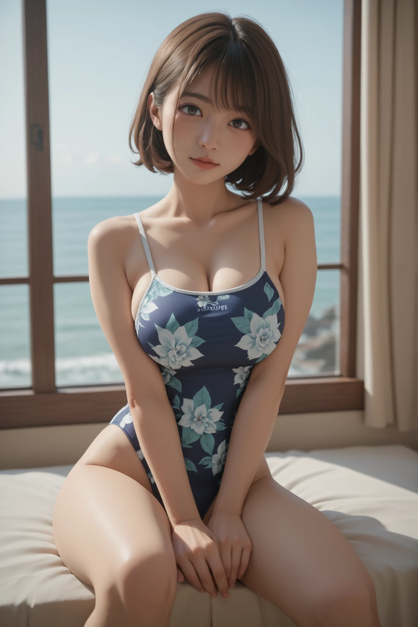 (1girl:1.3),realistic photograph, photorealistic:1.4
official art, ultra detailed, beautiful and aesthetic, beautiful, masterpiece, best quality, sitting down, spread legs, hands behind head,
big breasts,(naked), fingers spreading open,
