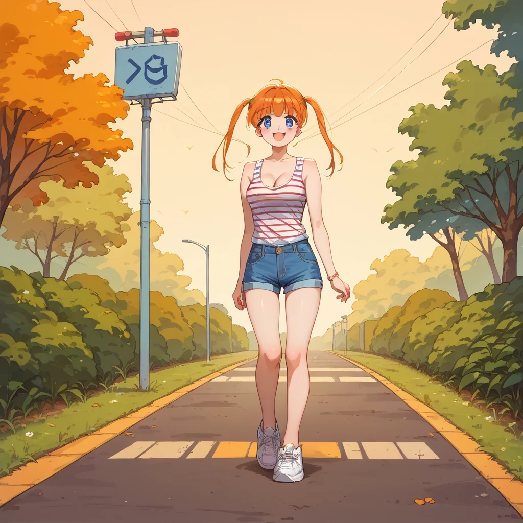 ultra realistic, photography, long red hair, girl, 2, hourglass figure, perfect body, natural medium breasts, Flirty look, blur background, walking in the rain in the street, thin white see through plain tshirt, jean shorts, sneakers, walking towards the camera, wet skin, wet clothes, wet hair, messy hair, soaking wet, her breasts are visible under the wet shirt, sheer shirt, see-through shirt