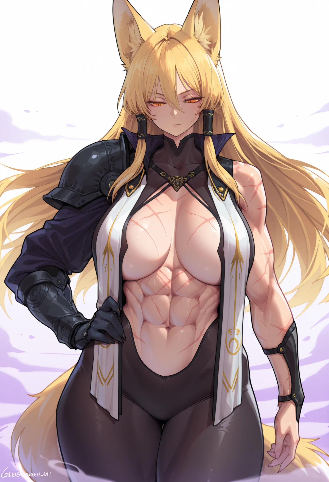 score_9, score_8_up, score_7_up, score_6_up, uncensored, erina nakiri, long hair, orange hair, purple eyes, hair between eyes, BREAK detailed eyes, (perfect hands, perfect anatomy), Anime Style, Manga Style, Hand drawn, cinematic, Sharp focus, humorous illustration, big depth of field, Masterpiece, concept art, trending on artstation, Vivid colors, Simplified style, trending on ArtStation, trending on CGSociety, Intricate, Vibrant colors, Soft Shading, Simplistic Features, Sharp Angles, Playful, excessive sweating, sweating profusely, sweating drop BREAK, ruanyi0469, Nude color bodysuit, shiny clothes, skin tight, tattoo, barcode, nude, metal spine, BREAK, 1girl, breasts, 1boy, hetero, large breasts, blush, grabbing, sitting, grabbing another's breast, nipple stimulation, forced smile, grabbing from behind, nude male, nipple tweak, thighs, parted lips, dark skin, solo focus, looking at viewer, dark-skinned male, deep skin, embarrassed, blush face,