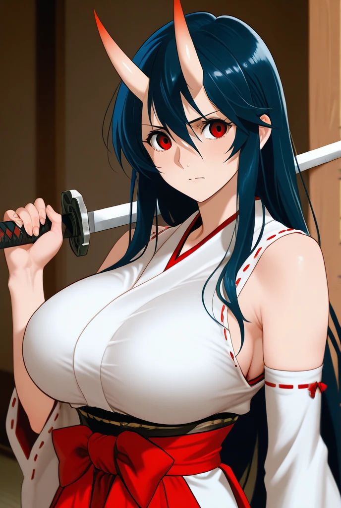 ((masterpiece)), ((best quality)), ((full colored)), beautiful girl, curvy, tall, belly button, big breasts, femdom, slaughter, bloody white dress, Blood on the body, Bloody, Blood on the belly button, Blood on the belly, Blood on the breasts, tall, bloody knife, bloody sword, war, fight, kill, Behead, shot from below, sensual, Blood on the breasts, smile, spattered by much blood, having a big bloody sword, reflecting blood on the whole body, looking down on me, massaging breasts, getting excited sexially, kill everyone, blood splatter, cruel, background with battlefield 