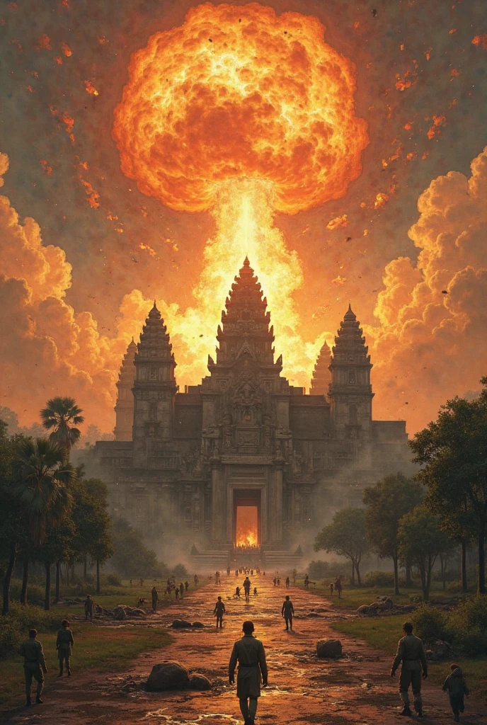 War between Indonesia and the Netherlands in 1945 (masterpiece, top quality, best quality, official art, aesthetic, extreme detailed,(fractal art:1.3),colorful,highest detailed