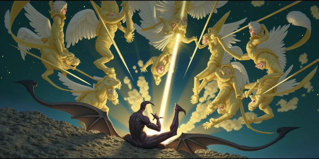 can you recreate the painting "The Creation Of Adam" by micheangelo but instead of adam one ant