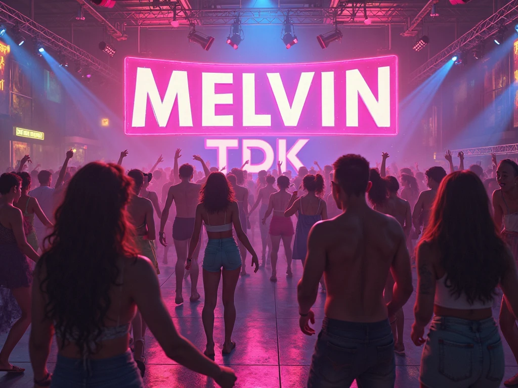 a 15 year old young man,singing trap on stage,a screen behind written RKZIIN THE BEST OF THE SCENE,Half naked women,woman in tight dress,gin glasses,champagne glasses,whiskey glasses,hookah,a girl smoking the hookah,gold chains,money and fans