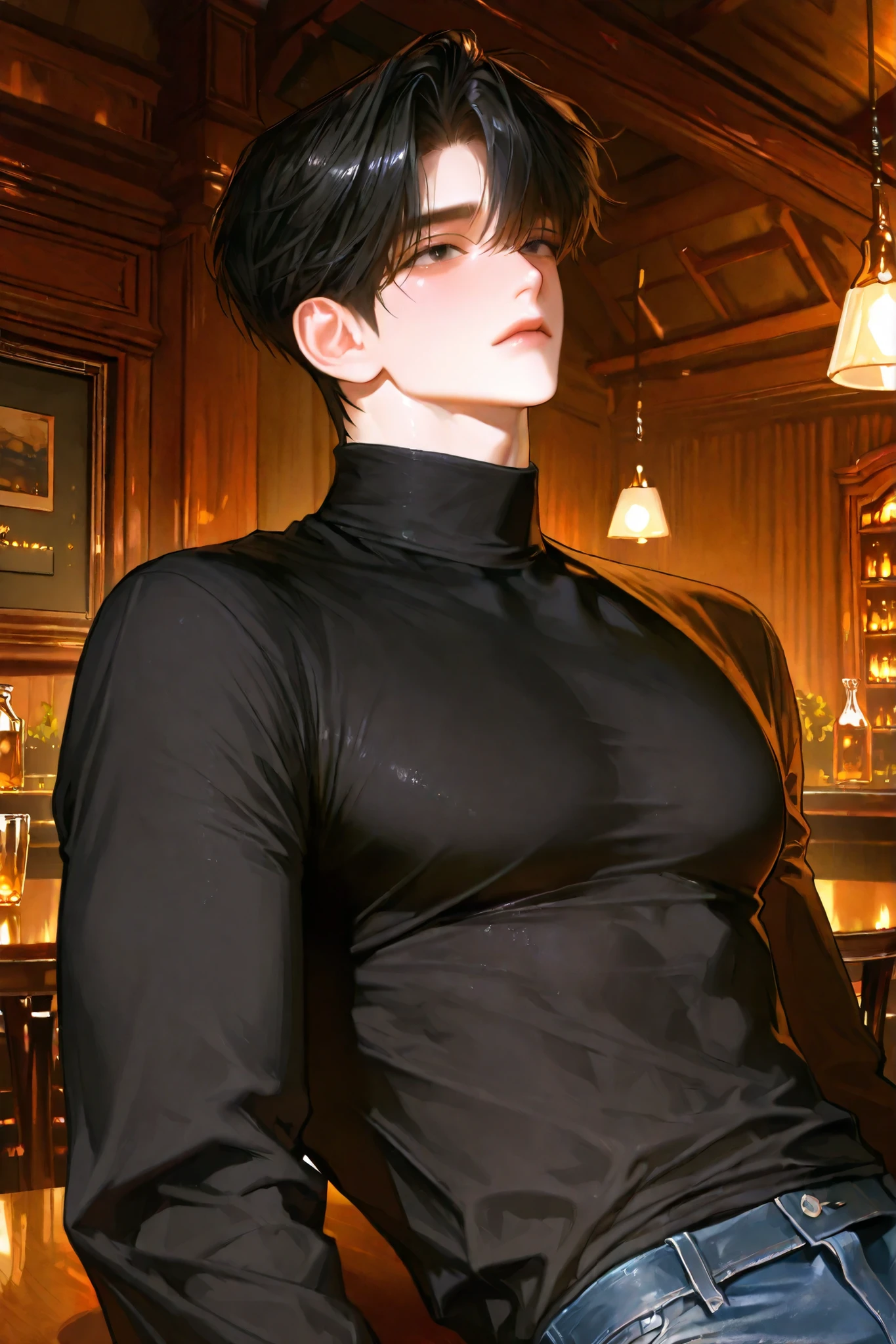 (1 person:1.9), human body shisuit, Hollow and shriveled, beautiful youth teen boy, undercut hair style, (Turn your head and look),  (Look at the camera), (Head up), (high quality 16K anime), (tall body), Sweaty and sweaty, Powder blue vapor, Delicate skin, hermaphrodite, twink male body, (((Quiet smiled))), (Photorealism), masterpiece, best quality, portrait, Decent shirt, (Taiwanese super male 
emo idol:1.5), (realistic beautiful Asian),  close up and soft up to everything,  (nice male body shape:1.1), spot light, (super pale skin:1.4), golden make up, sharp focus, detailed anatomy, ultra-wonderful face detail, (((((19 years old))))), Women's Western clothing, Hold a brush, with a ultra-cute face of a Japanese-Korean-Taiwanese young idol, (ultra-detailed eyes), (ultra-detailed skin), (super manly hair style), super wet juicy sexy soft lips, soft light, perfect yaoi face, photorealistic, (correct fingers), the light is very bright, hypermaximalist style: realistic, photorealism, photography, (A black cyber collar that tightens the neck:1.9), (Super strong male arms:1.9), (Extremely stout physique:1.9), (A strong male body is merging with him:1.9), ((((((ultra huge breasts)))))), single ponytail, (Beautiful face:1.9), (((wearing a wet white and yellow shirt))), (extremely detailed face:1.9), Placed in the center of the temple), Traceless, Perspectiveal, Sparkle, (30% male head, 70% female head), (fusioned with a plump erotic body), the light is very bright, perfect hands, fox spirit in the body, fox mind controls this body, fox soul in this body, A seductive smile, Slender eyebrows, huge arms，Fusion with Kitagawa Keiko，((Hazy))，(Men pretend to be women), ulzzang hair style, Feminine heavy makeup