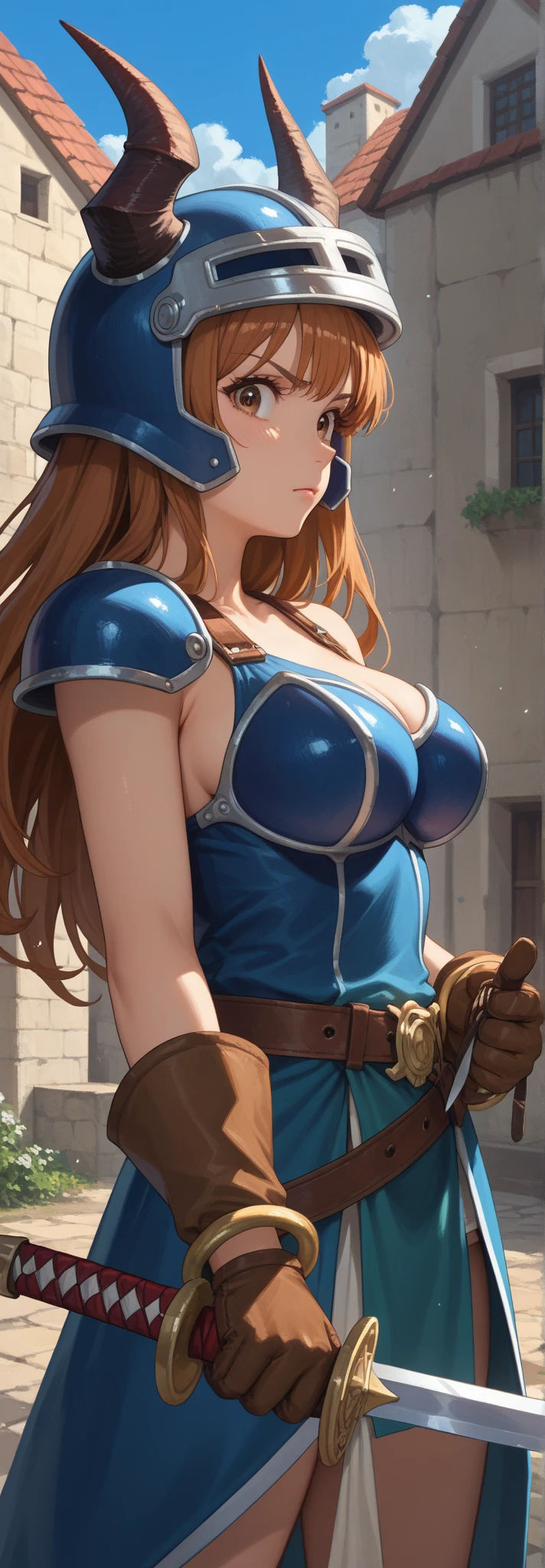 Huge muscle woman plate armor big tits