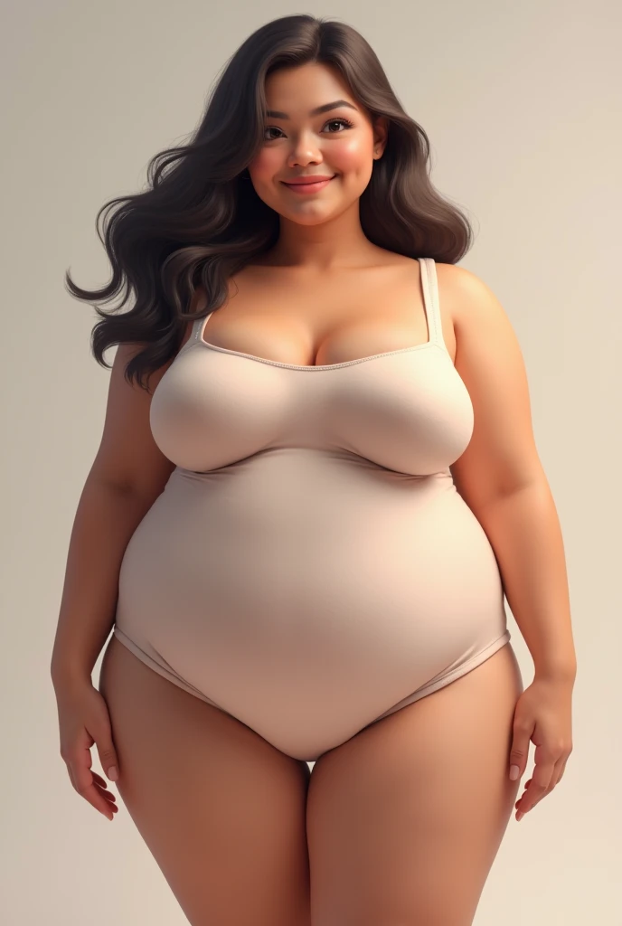 Android_18, lunettes, sourire, ((pull sans manches)), market context, (((Jupe crayon))), (((peau brune))), detailed skin, jambes parfaites, cuisses parfaites, (((Curvy Body))), gros seins, completely_nu