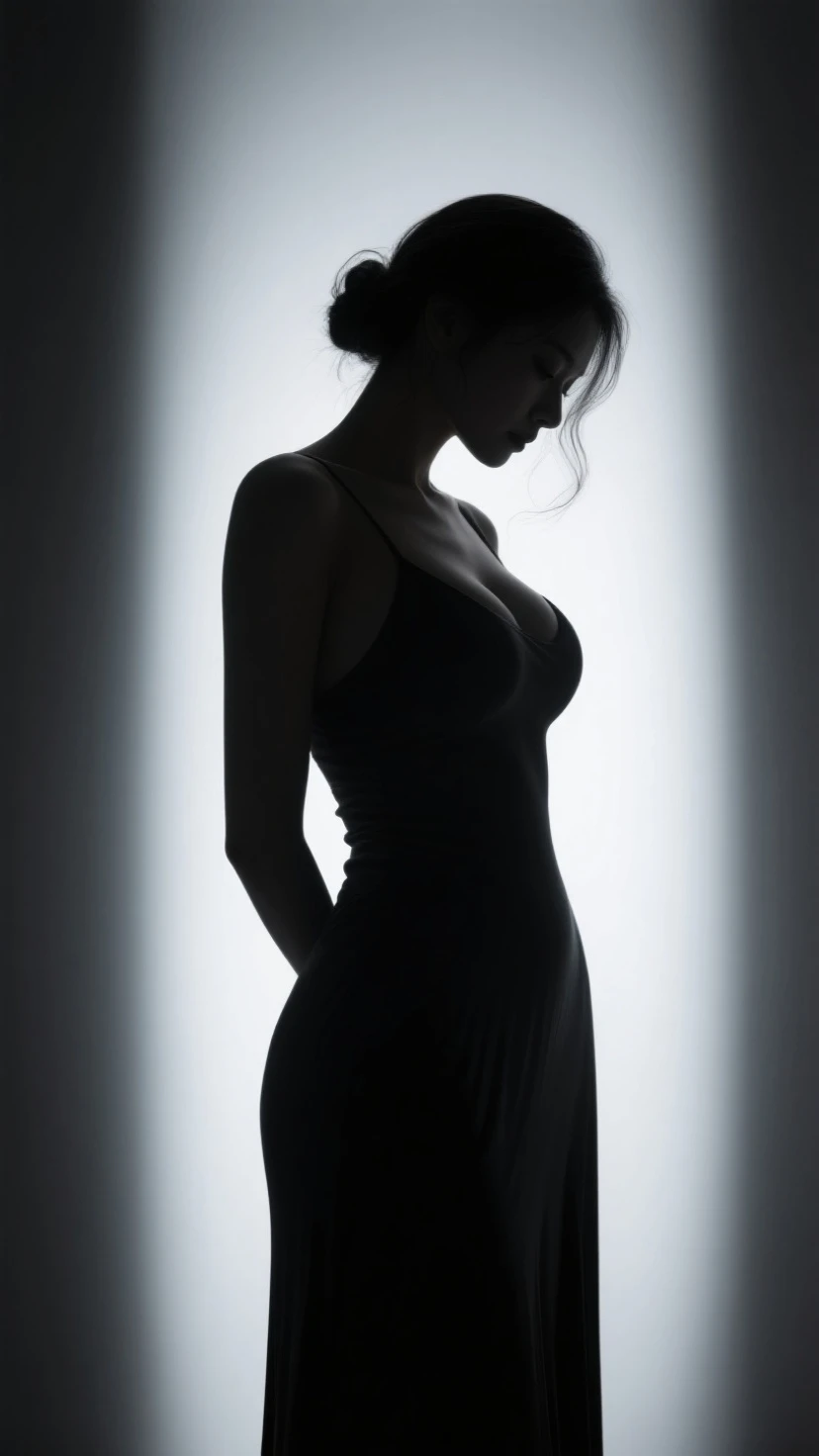 girl, alone, eroticism, sexy, black and white photography, in shadows, high contrast, sexy sheer nightgown, sensual, dramatic lighting, moody atmosphere, photo realistic, intricate details, masterpiece, ultra detailed, high quality, 8K, best quality, realistic, cinematic, high contrast photos, melancholic, expressionistic, powerful composition, emotional impact, art inspired by the movie Sin City