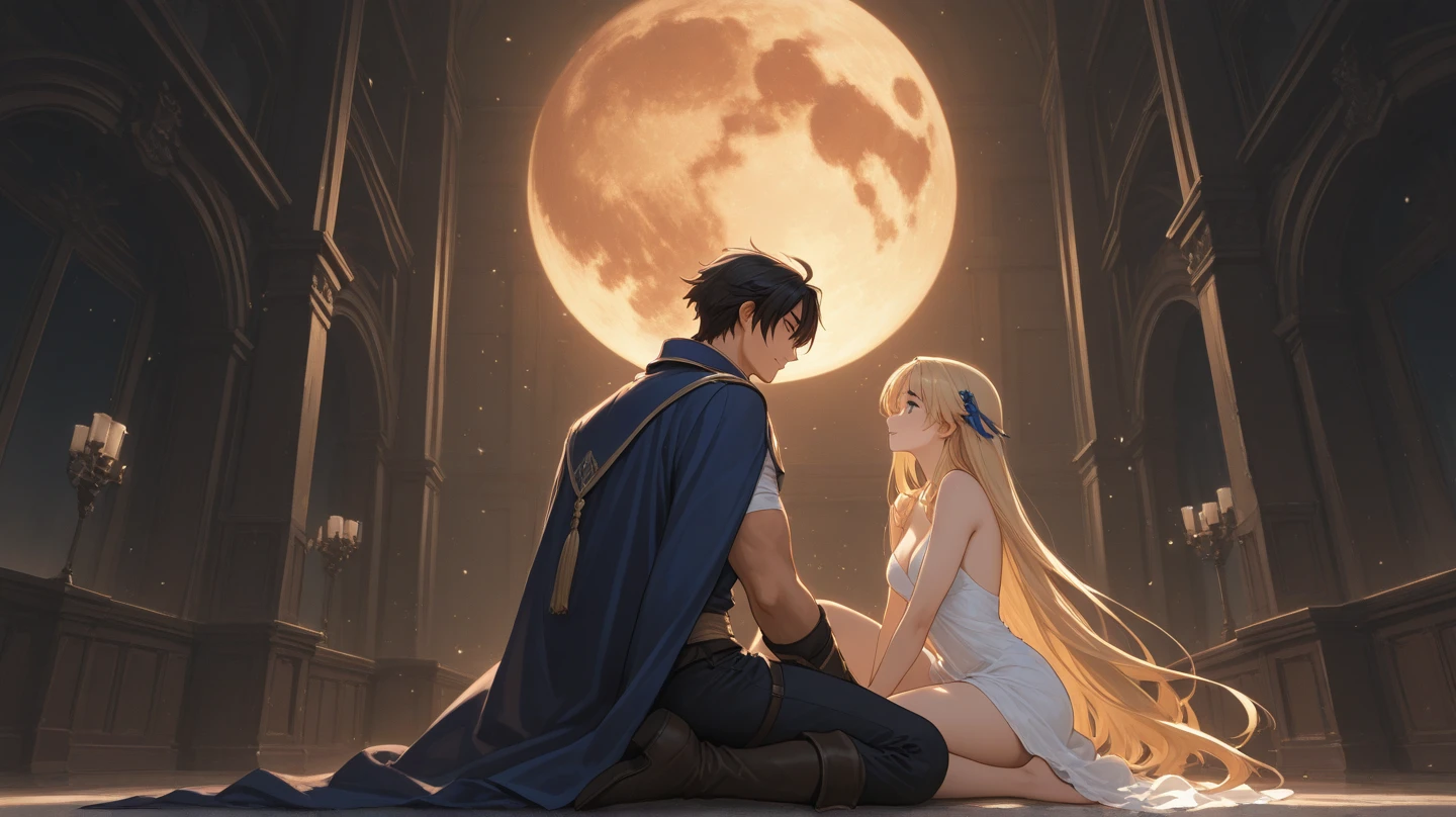tmasterpiece，best qualtiy，8K, anatomically correct, textured skin, masterpiece, best quality,A man sits on a stone，and hold your head in your hands, couple pose, hug, Hugging, kissing together cutely, hugging her knees, arm around her neck, couple, Sketchy, kissing together, passionate pose, Hugging each other, Kissing, couple kissing, hugging his knees, romantic couple,