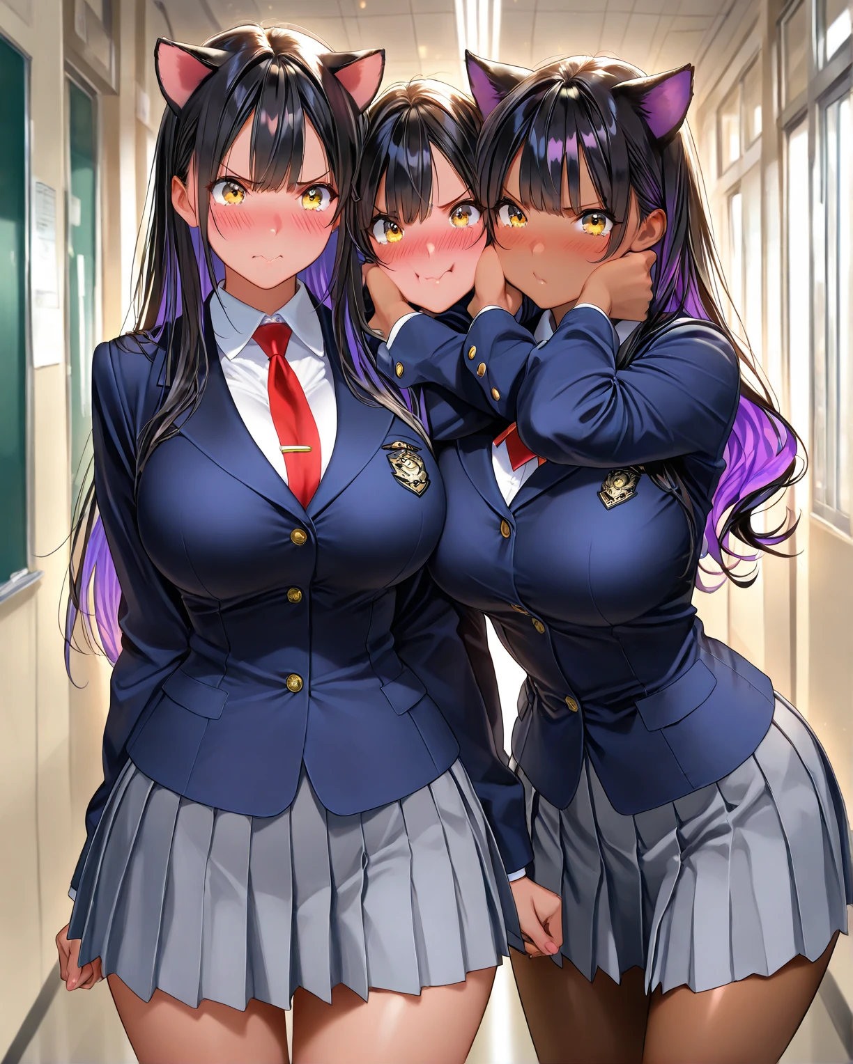 ((NSFW:1.3)),(Textured skin, Anatomically correct, Super Detail, high details, High quality, hight resolution, Best Quality, 1080p,4K:1.3),(One-person viewpoint, looking at viewer, subjective:1.5),
((My Hero Academia anime style:1.6)),
(Women's classroom:1.4),
((6 Women, Multiple girls, Group photo of the girls:2.0)),
((high school students, 17 year old:1.5)),(Girls with busts of all sizes:1.5),(Girls with various hairstyles:1.5),
(inviting you to have sex),
((Girls line up standing:1.6)),
(front view:1.5),
(Women's in school shirt, school skirt:1.5),
(open one's shirt:1.5),(bra lift:1.4),(showing nipple:1.3)
(skirt lift, showing panties:1.4)
nsfw,(enraptured face:1.4),(naughty expression:1.2),(orgasm smile:1.5),seductive smile, excited smile,
(blush, face blush, blushing:1.3),
(vulgarity:1.5),(fucked silly:1.1),(orgasm:2.0),
(vivid pussy, high quality vagina:1.1), (dripping love juice:1.3),