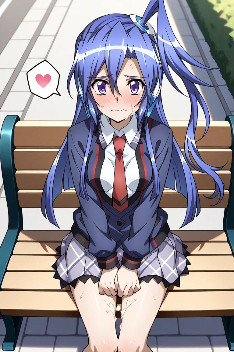 ((score_9, score_8_up, score_7_up, source_anime, rating_safe, BREAK saki tsuzura, 1girl, very long hair, blue hair, orange eyes, yellow hairband, red necktie, red vest, white shirt, short sleeves, white wristband, orange skirt, pleated skirt,pantyhose, black pantyhose,)),(nsfw,),((solo girl)),((Perfect body,))((Super beautiful,))((High quality,))((Heavy breathing,sweat, Sweaty and wet all over,blush)),small breast, Looking at Viewer,(cowboy shot),half open eyes,(from below,),squatting and straddling,(Show off your crotch by opening your crotch in a crouching posture,)((Uterus, cross-sectional view of vagina,)) vaginal ,cum dropping pussy,full nude,(cowgirl style,)ahegao,fucked silly, sexual ecstasy,orgasm,grit teeth,(clear face,)penis in pussy,glaring shyly,