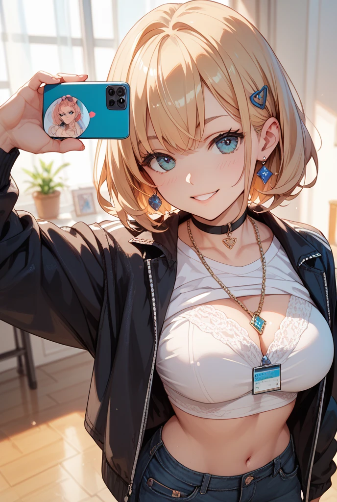 nsfw, masterpiece, 1 girl, nipples, navel, intricately detailed, topless, new york times square, night, neon lights, crossing, crowd, navel, necklace, holding smartphone, denim shorts, smiling, extremely detailed, photorealistic, octane render, 8 k, unreal engine. horse ears, horse tail, bare breasts, bare stomach, sweaty, people on background, heavy breathing, raining, puddle, wet body, large nipples, small breasts