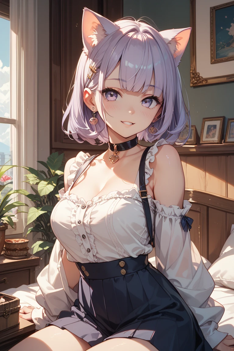 masterpiece,highest quality, Ultra-high resolution,(Beautiful woman:1.2), cute, cute face, (Natural skin texture, Realistic Skin), (Upward-facing chest, Beautiful big boobs:1.8),(blush, Happy:1.2),(enjoy:1.2), (Black Hair:1), (short low ponytail:1.2), Medium Hair,Sexy mole around mouth,Wet lips, (erupt:1.4), (Squint your eyes:1.4) ,((random color, off-shoulder knit, Knit that shows the chest:1.8)), short skirt, Turned up shirt, kawaii , city, Angle from the front, walking, Emphasize your breasts, wonderful,Realistic Background,