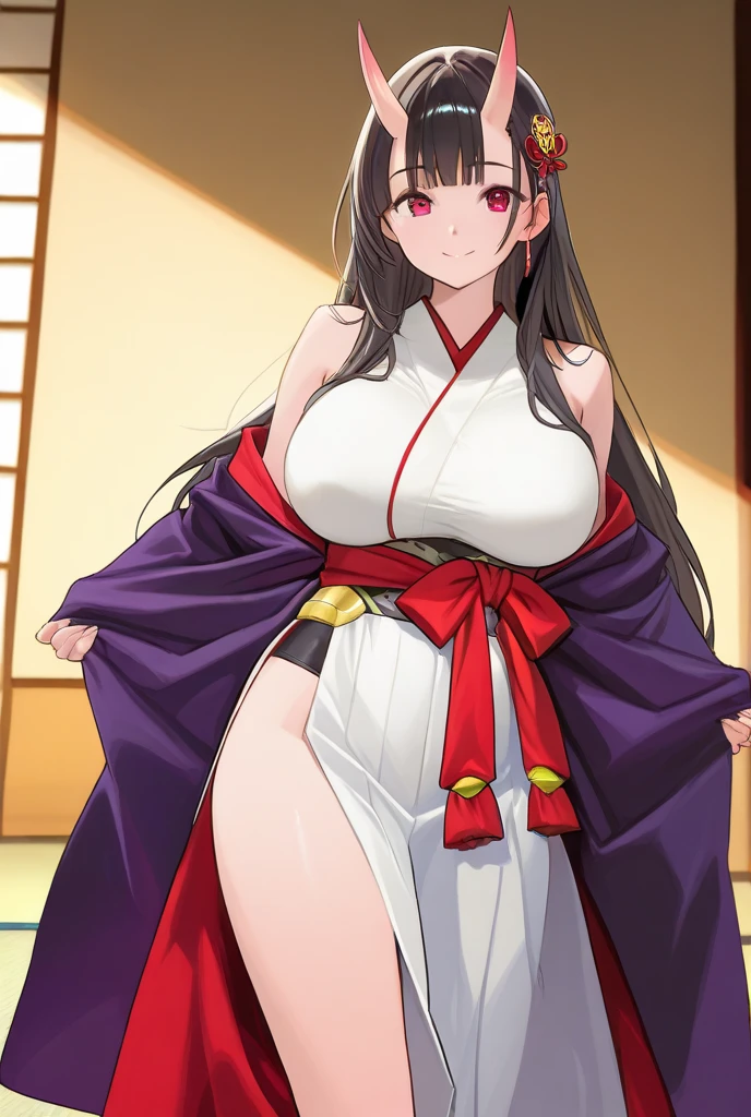 masterpiece, best quality, beautiful art, high resolution, well formed hands, body and fingers, 1 woman, solo, Sayuki Tokihara, adult, hair ornament, big breasted, cleavage, full body, long hair, hair ornament gorgeous legs and thighs, cosplaying as Mai Shiranui , she is fighting in a combat match at a martial arts tournament, she is getting ready to fight, making her guard pose, action and fighting scene, about to hit the viewer, looking at the viewer, sweating , feeling confident and proud, smiling joyfully and happily, charming her opponent with her beauty, bouncing breasts, fighting scene, martial arts tournament on the beach