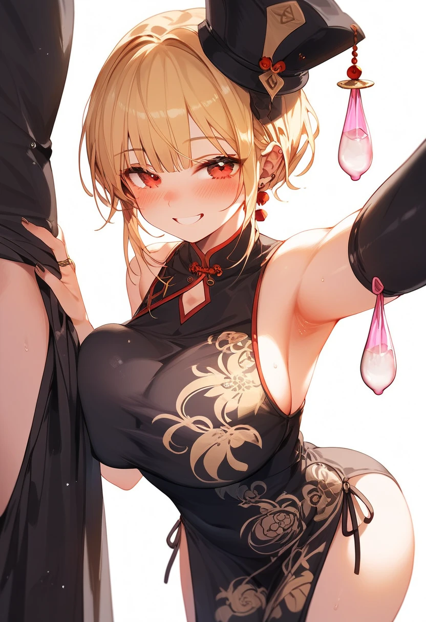 Nsfw,(highest quality,8K,32k,masterpiece),(High resolution),Super detailed,very beautiful face and eyes,1 girl,(close,highest quality,high detail,Rich skin details),(highest quality,8K,oil paint:1.2),Super detailed,tareme,
Blond hair,short hair,Complements a variety of shades of black,There is a delicate makeup,shining face,Exquisite,Brilliantred eyes,Feel like a sweet girl,gigantic breast,nipples,pussy,spread legs,(seathrough China dress:1.2),(in stage:1.5),(full-face blush:1.5),(standing naked men,penis,handjob:1.5) ,(people, crowd: 1.3)