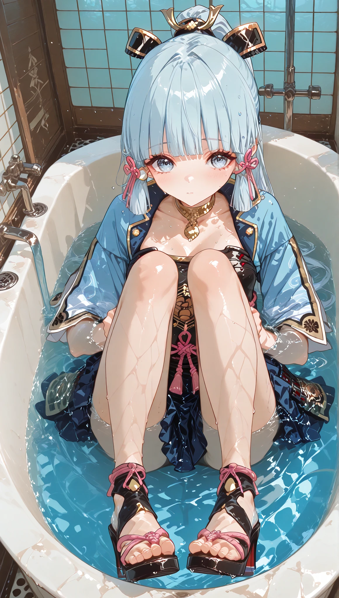 ((Top Quality, 16k, Masterpiece: 1.3)), Beautiful Women, full body, body sexy, (((Long Wavy Hair)), ((Small: 1.4)), ((Kpop Idol: 1.3)), (Shower Water)), ((naked)), (Bathroom)), Pubic hair is visible, nipples visible, Super detailed nipples, Super detailed groin, groin visible, (Pose)), (Seductive)), (Spread Your Legs)), (( Drenched body)) (wet ), (wet crotch), Mushy white thick liquid splashes on body, Mushy white thick liquid splashes on face, (NSFW)