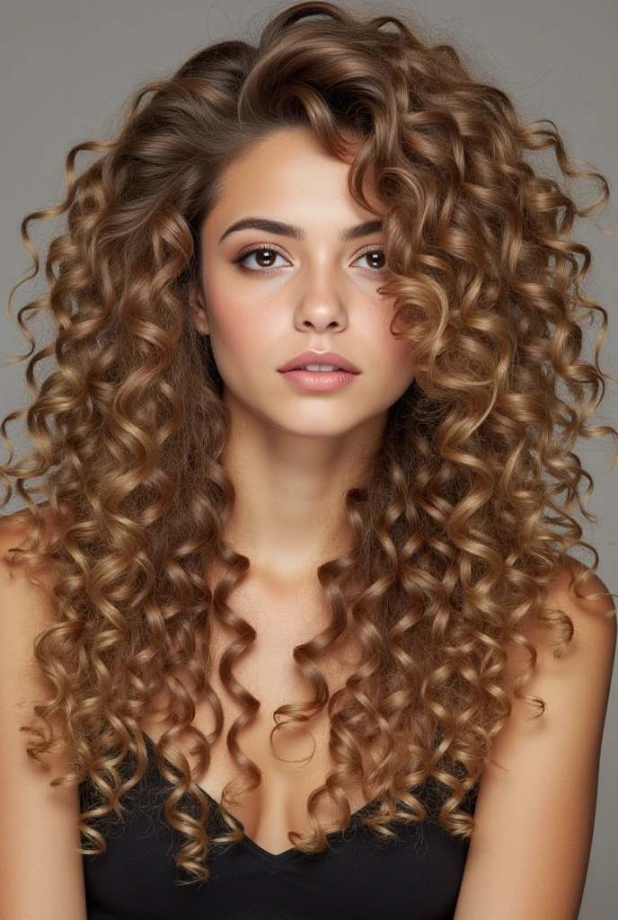 Back girl with curly hair