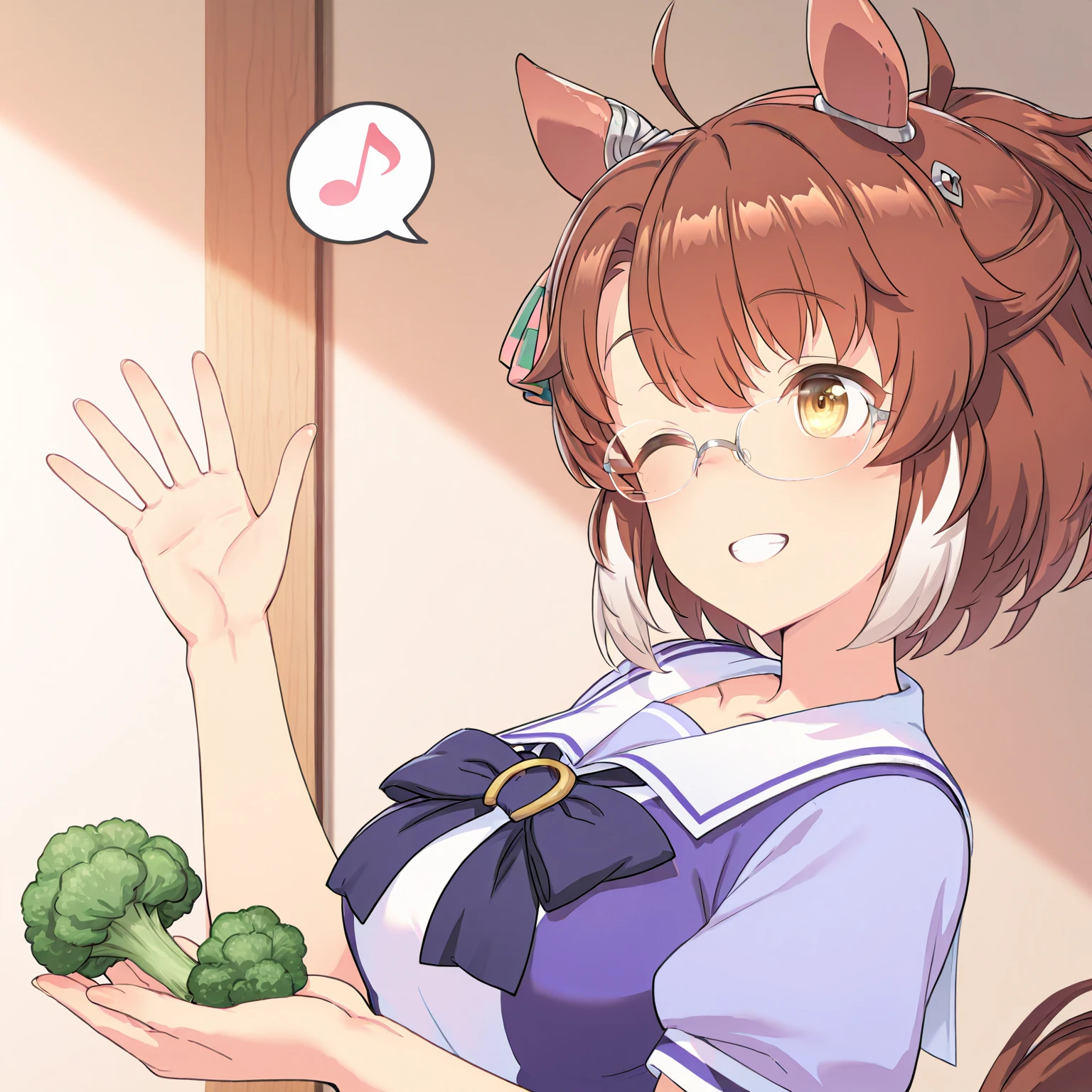 a bit, One girl, Brown Hair,Brown eyes,Short Bob,apron,tentacle