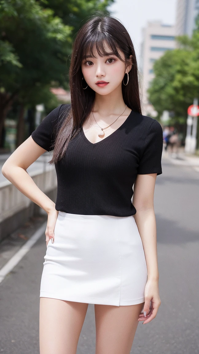 Innocent 18 year old girl、((police,Police Cosplay,a short skirt,thigh visible,I can see the cleavage,Dramatic poses)),Smile,Stone wall background、Raw photo, (8K、top-quality、masterpiece:1.2)、(intricate detailes:1.4)、(Photorealsitic:1.4)、octane renderings、Complex 3D rendering ultra detail, Studio Soft Light, Rim Lights, vibrant detail, super detailing, realistic skin textures, Detail Face, Beautiful detail eyes, Very detailed CG Unity 16k wallpaper, make - up, (detailedbackground:1.2), shinny skin, Full body、((From head to thigh)),((Flip up your skirt to show your thighs,Flip the skirt:1.5))