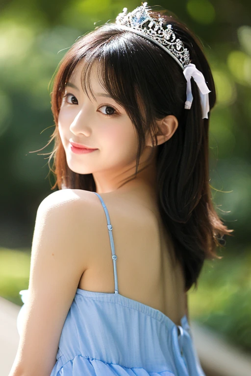 Produce the highest quality and highest resolution 8K images。The model is a 20-year-old Japanese woman.。The image depicts her posing and smiling for the camera.。She has brown eyes and a model figure.、She has an idol-level cute face.。The hair is in a ponytail。Skin has a healthy color。Clothes、6Dressed for the month。